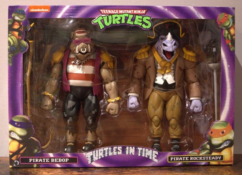 NECA TMNT Turtles In Time Pirate Bebop & Rocksteady 2-Pack 7" Scale Figures New