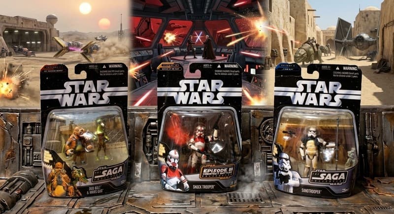 Star Wars Saga Collection Clone Shock Trooper Sandtrooper Podracer Lot New