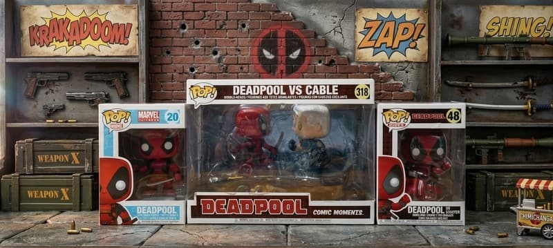 Funko Pop Marvel Deadpool Lot Deadpool vs Cable 318 Scooter 48 Comic Figures New