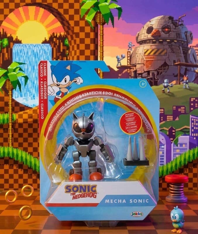 Jakks Pacific Sonic The Hedgehog Mecha Sonic 4" Action Figure Classic Toy New