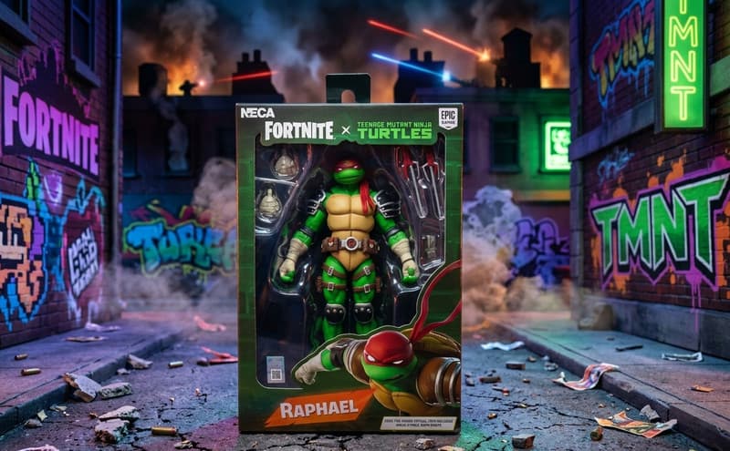NECA Fortnite x Teenage Mutant Ninja Turtles Raphael 7" Action Figure Toy New