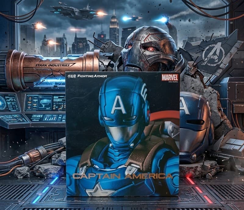 Sentinel Fighting Armor Captain America Marvel 6 Inch Diecast Action Figure New