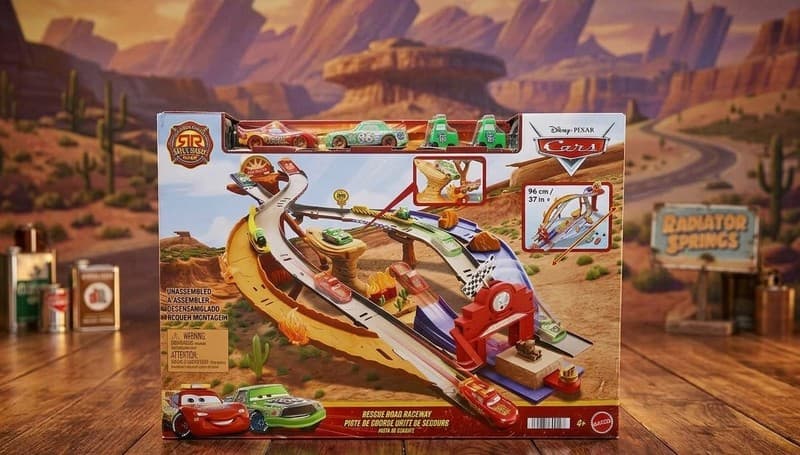 Disney Pixar Cars Rescue Road Raceway Track Playset Radiator Springs Mattel New