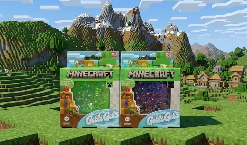 Minecraft Slimygloop Gelli Gels Lot 2 Pack Slow Flow Stretchy Slime Toy New