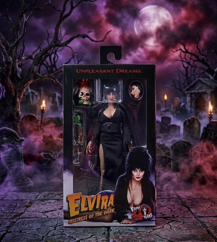 NECA Elvira Mistress of the Dark 40 Years 8" Clothed Action Figure Horror New