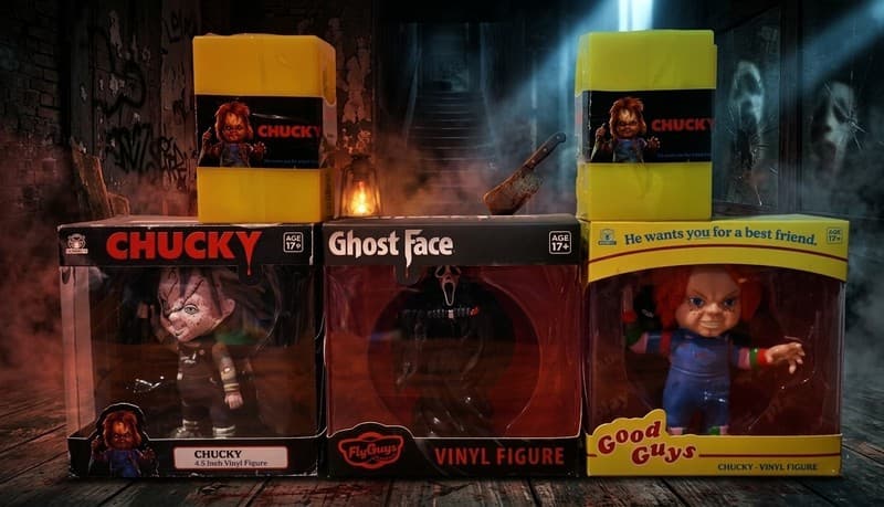 Chucky Good Guys Ghost Face Slasher Vinyl Figure Lot CultureFly FlyGuys New