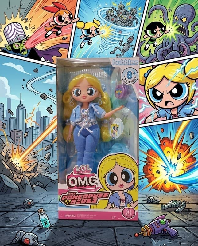 LOL Surprise OMG The Powerpuff Girls Bubbles Fashion Doll New Sealed NIB